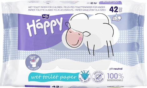 Вологий туалетний папір Bella Baby Happy Sensitive з алое